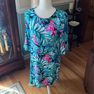 Lilly Pulitzer floral 3/4 bell sleeve dress